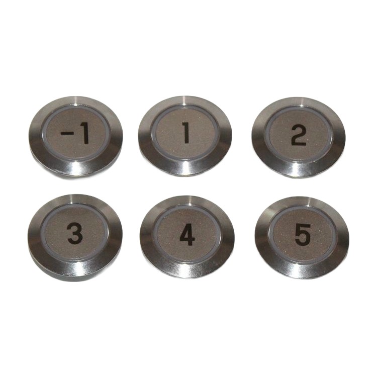 Button 4 Pins Open Hole 27MM Green Light OTIS elevator parts lift accessories
